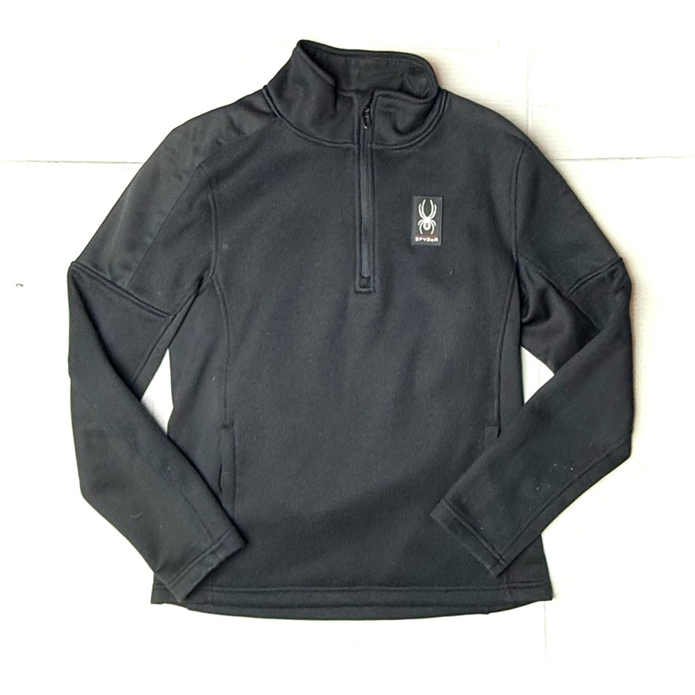 Spyder Sweater Jacket Mens Small Black Outbound Core Half 1/4 Zip‎ Pullover